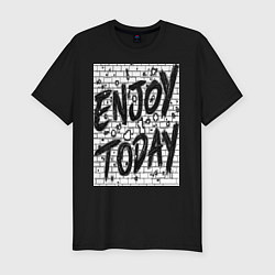 Футболка slim-fit Enjoy today, цвет: черный