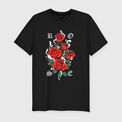 Футболка slim-fit РОЗЫ ROSES SMOKE, цвет: черный