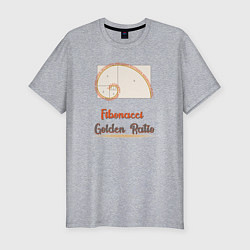 Футболка slim-fit Fibonacci Золотое сечение, цвет: меланж
