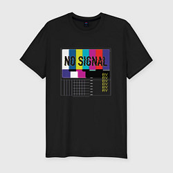 Футболка slim-fit Vaporwave No Signal TV, цвет: черный