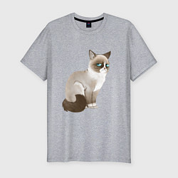 Футболка slim-fit Grumpy Cat, цвет: меланж