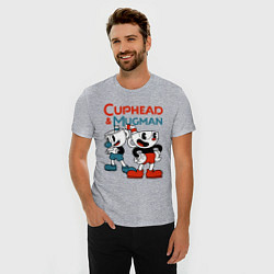 Футболка slim-fit Cuphead & Mugman, цвет: меланж — фото 2