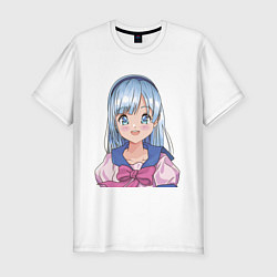 Мужская slim-футболка Милая аниме девочка