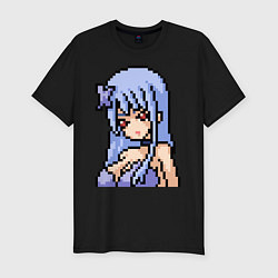 Мужская slim-футболка Pixel art anime girl