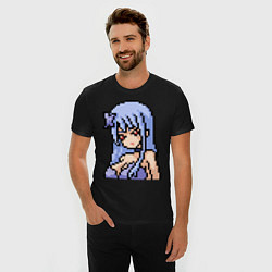 Футболка slim-fit Pixel art anime girl, цвет: черный — фото 2