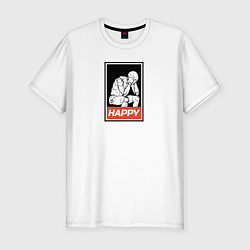 Мужская slim-футболка Happy