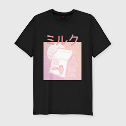 Мужская slim-футболка Vaporwave Strawberry Milk