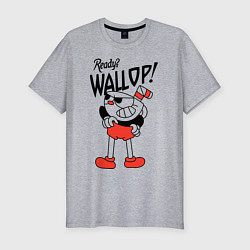 Футболка slim-fit Cuphead: Ready? Wallop!, цвет: меланж