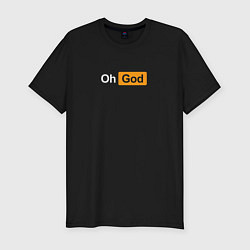 Футболка slim-fit Oh, God, цвет: черный