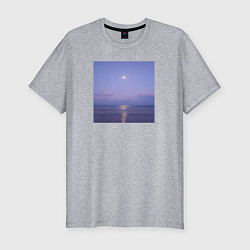 Мужская slim-футболка Луна и море
