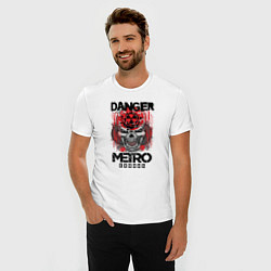 Футболка slim-fit Metro death DANGER череп, цвет: белый — фото 2