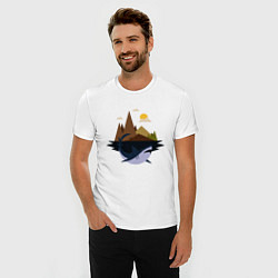 Футболка slim-fit Abstract Geometry Shark Island, цвет: белый — фото 2