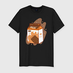 Мужская slim-футболка Коробка шоколадного молока