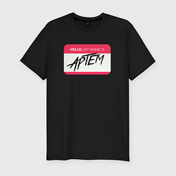 Футболка slim-fit My name is Артем, цвет: черный