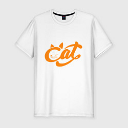 Мужская slim-футболка Кот - Cat