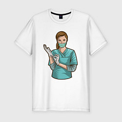 Футболка slim-fit Медсестра Nurse Z, цвет: белый