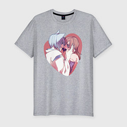 Футболка slim-fit Tomoe and Nanami KIss, цвет: меланж