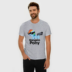 Футболка slim-fit Gangsta pony, цвет: меланж — фото 2