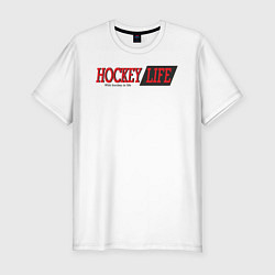 Футболка slim-fit Hockey life logo text, цвет: белый