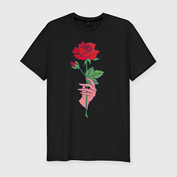 Мужская slim-футболка Роза