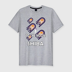 Мужская slim-футболка TO THE MOON! SHIBA