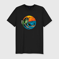 Мужская slim-футболка Рыбалка