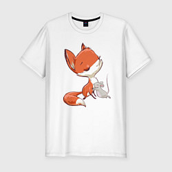 Мужская slim-футболка Лисичка и мышка