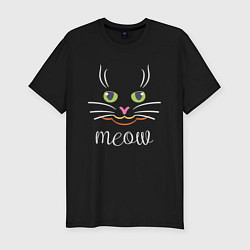 Футболка slim-fit Meow, цвет: черный