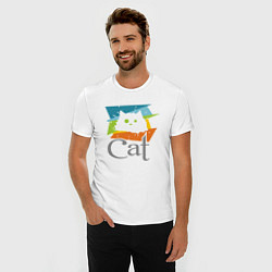 Футболка slim-fit My cat, цвет: белый — фото 2