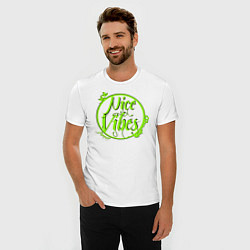 Футболка slim-fit Nice Vibes Forever green, цвет: белый — фото 2