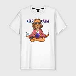 Футболка slim-fit Keep Calm, цвет: белый