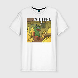 Футболка slim-fit Лягушонок Пепе: This Is Fine, цвет: белый