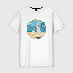 Мужская slim-футболка Cat Volleyball