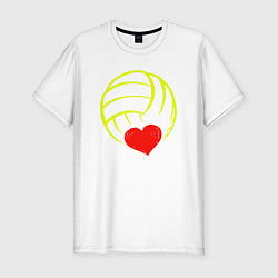 Мужская slim-футболка Volleyball Heart