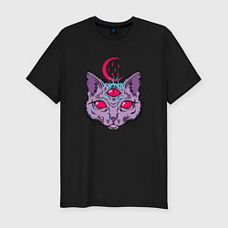 Футболка slim-fit Devil Cat, цвет: черный