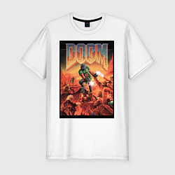 Футболка slim-fit DOOM игра, цвет: белый