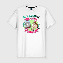 Футболка slim-fit Rick & Summer P***y Pounders!, цвет: белый