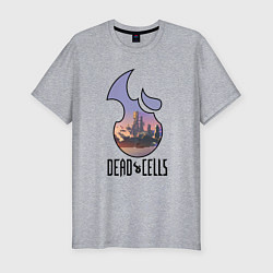 Футболка slim-fit Dead Cells logo landscape, цвет: меланж