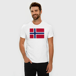 Футболка slim-fit Норвегия Флаг Норвегии, цвет: белый — фото 2