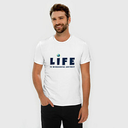 Футболка slim-fit Life is wonderful, цвет: белый — фото 2