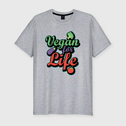 Футболка slim-fit Vegan For Life, цвет: меланж