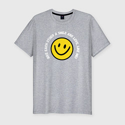 Футболка slim-fit Smile, цвет: меланж