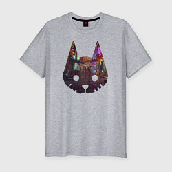 Футболка slim-fit Stray: City Cat, цвет: меланж