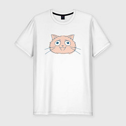 Футболка slim-fit Cute Cat, цвет: белый