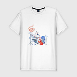 Мужская slim-футболка Кошачья группа