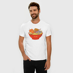 Футболка slim-fit Вкусные котики, цвет: белый — фото 2