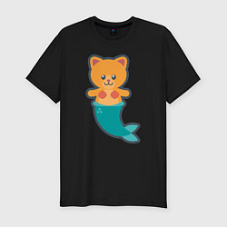 Футболка slim-fit Cat Mermaid, цвет: черный