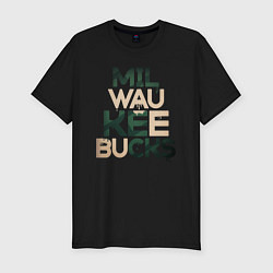 Футболка slim-fit Milwaukee Bucks, цвет: черный