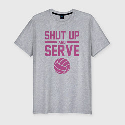 Футболка slim-fit Shut Up And Serve, цвет: меланж