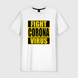 Футболка slim-fit Fight Corona Virus, цвет: белый